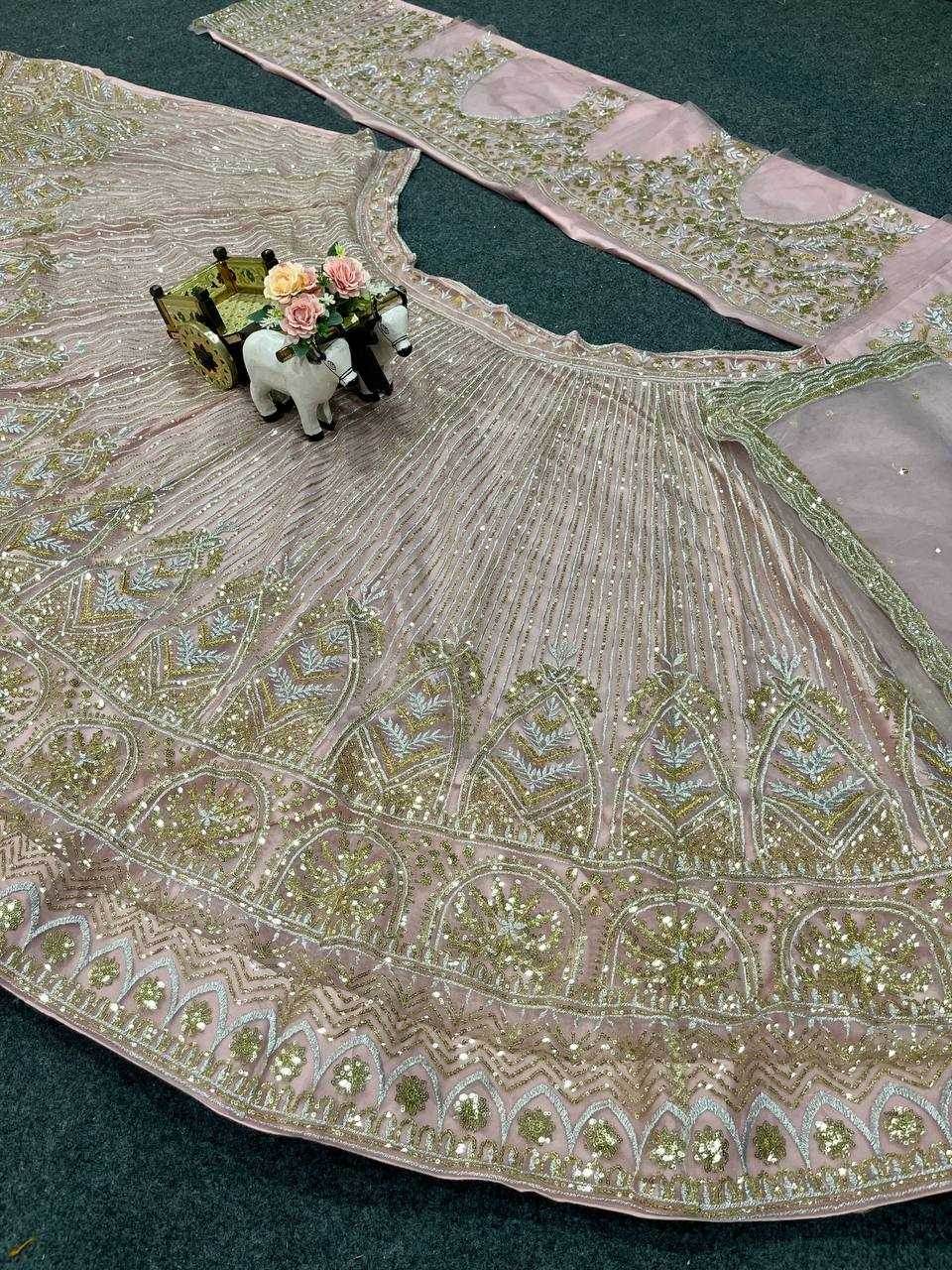 Butterfly Designer Embroidered Sequins Lehenga - MYLUXURY LANE ENTERPRISE